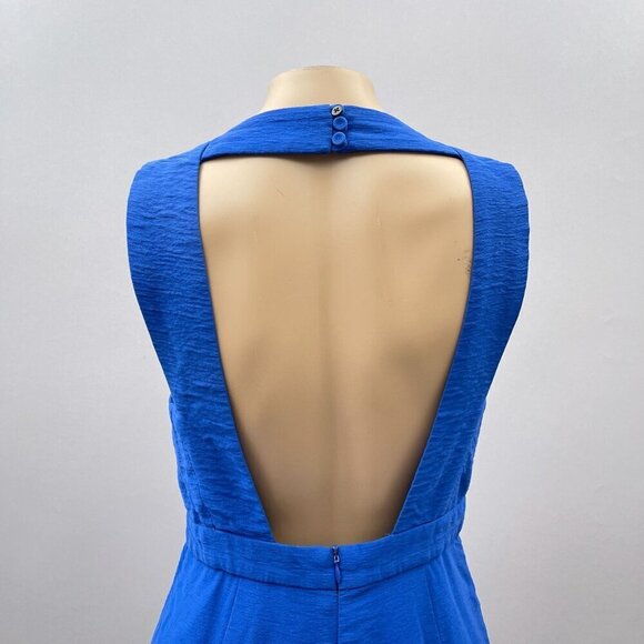 Finders Keepers Blue Deep V-Neck Romper Backless Cutout Wrap Skort M - Picture 6 of 15